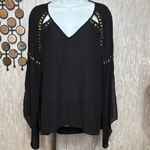 Rock & Republic Black Studded Blouse